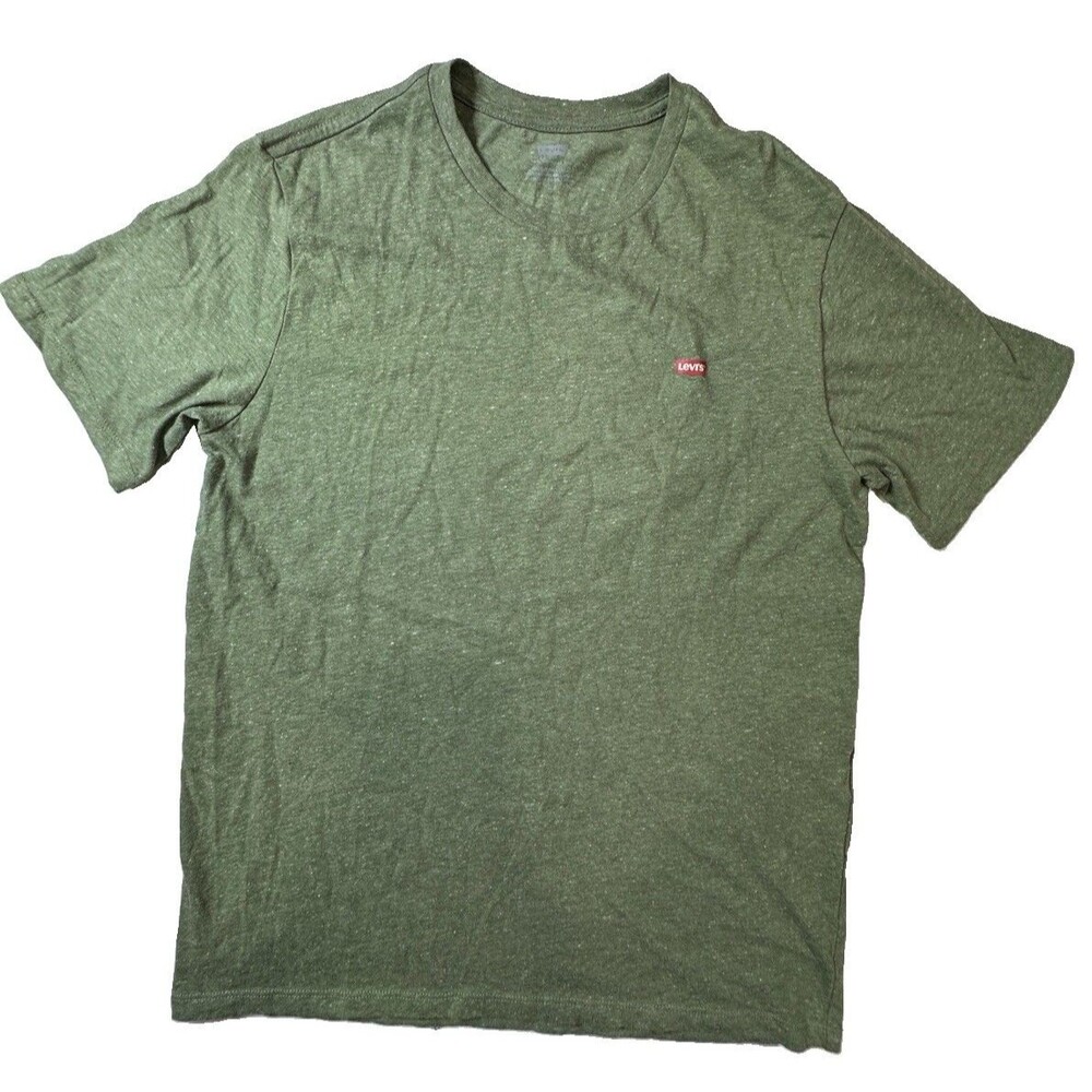 Levi's Shirt Mens Medium Green Short Sleeve Crew Neck Tagless Cotton